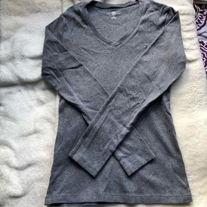 Tommy Hilfiger 100% Cotton Grey V-Neck Sweater